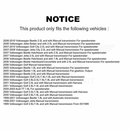 Mpulse Vehicle Speed Sensor For Volkswagen Jetta Beetle Golf Audi TT City SEN-2VSS0019